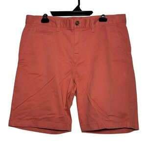 14th & Union Slim Fit Chino Shorts Coral 36W